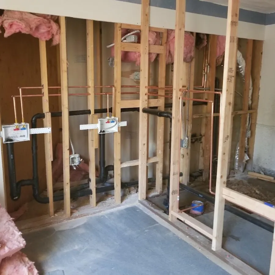 Copper pipe rough-in and plumbing installation in DeFuniak Springs
